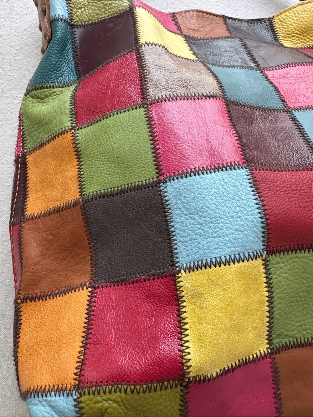 STELLA & MAX multicolor Patchwork Leather Hobo Bag - Picture 7 of 14
